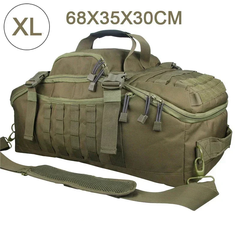 Schwarz TrailTrek Duffle Bag, Rucksack-Funktion. Unisex Reisetasche für Sport, Arbeit & Freizeit.