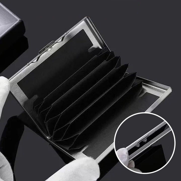 Modernes Unisex Slim Wallet mit RFID-Schutz, ideal für Kreditkarten, sicher & flach.