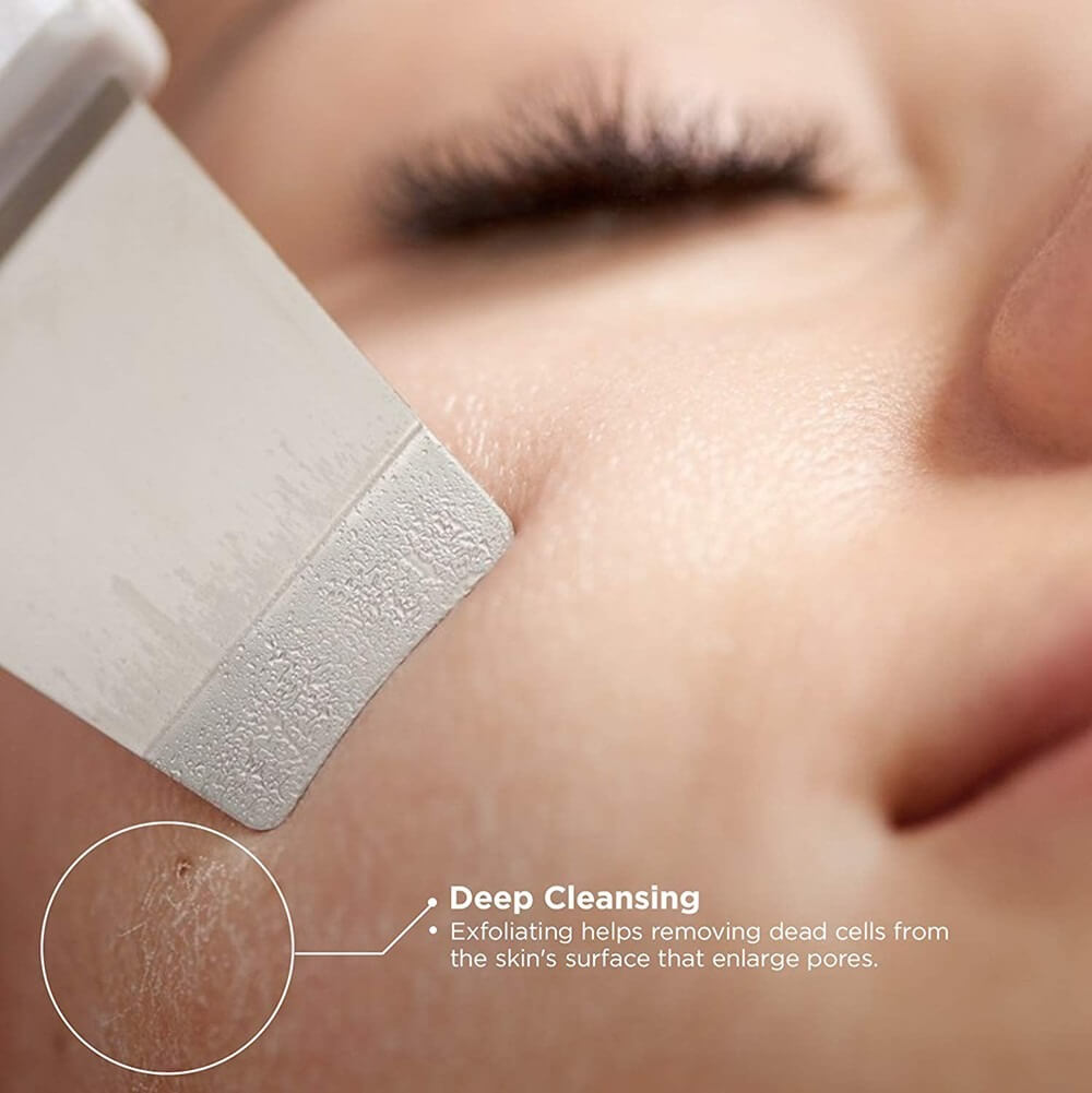Vielseitiges Ultraschall-Hautpflegegerät: Gesichtsreinigung, Peeling, Massage & Hautverjüngung.
