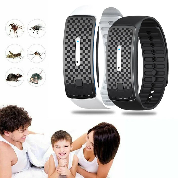 Wasserdichtes, wiederaufladbares Ultraschall-Mückenabwehr-Armband für Outdoor & Reise.