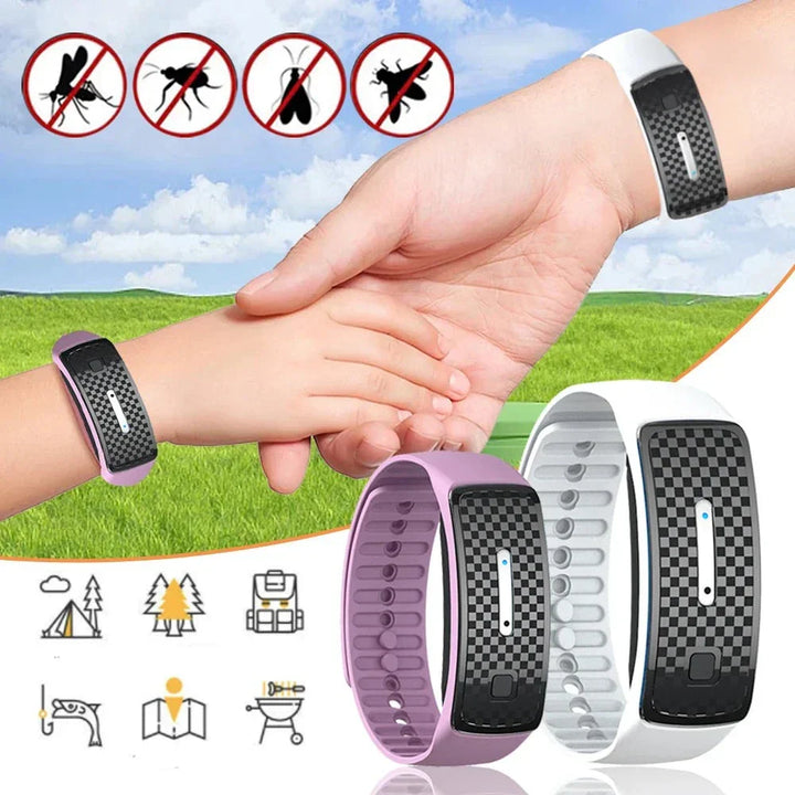 Stylisches Unisex Ultraschall-Armband zur Insektenabwehr, perfekt für Reisen & Outdoor-Aktivitäten.