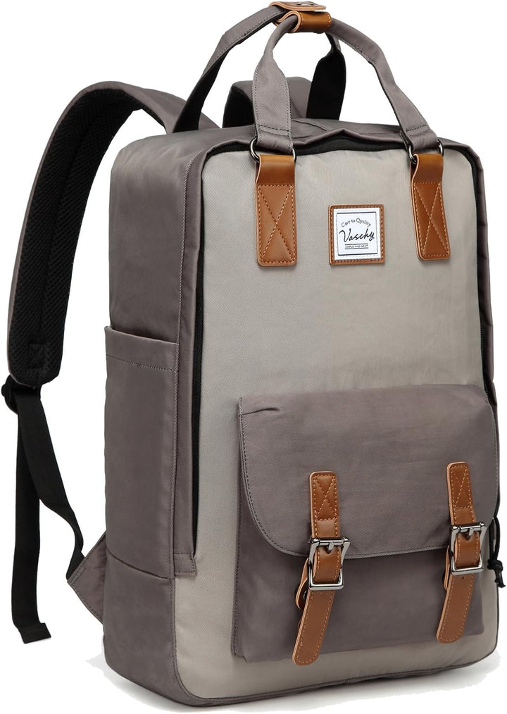 Unisex UrbanEase 15,6" Vintage Laptop Rucksack, wasserdicht mit Organizer-Fächern. Ideal für Alltag & Business.