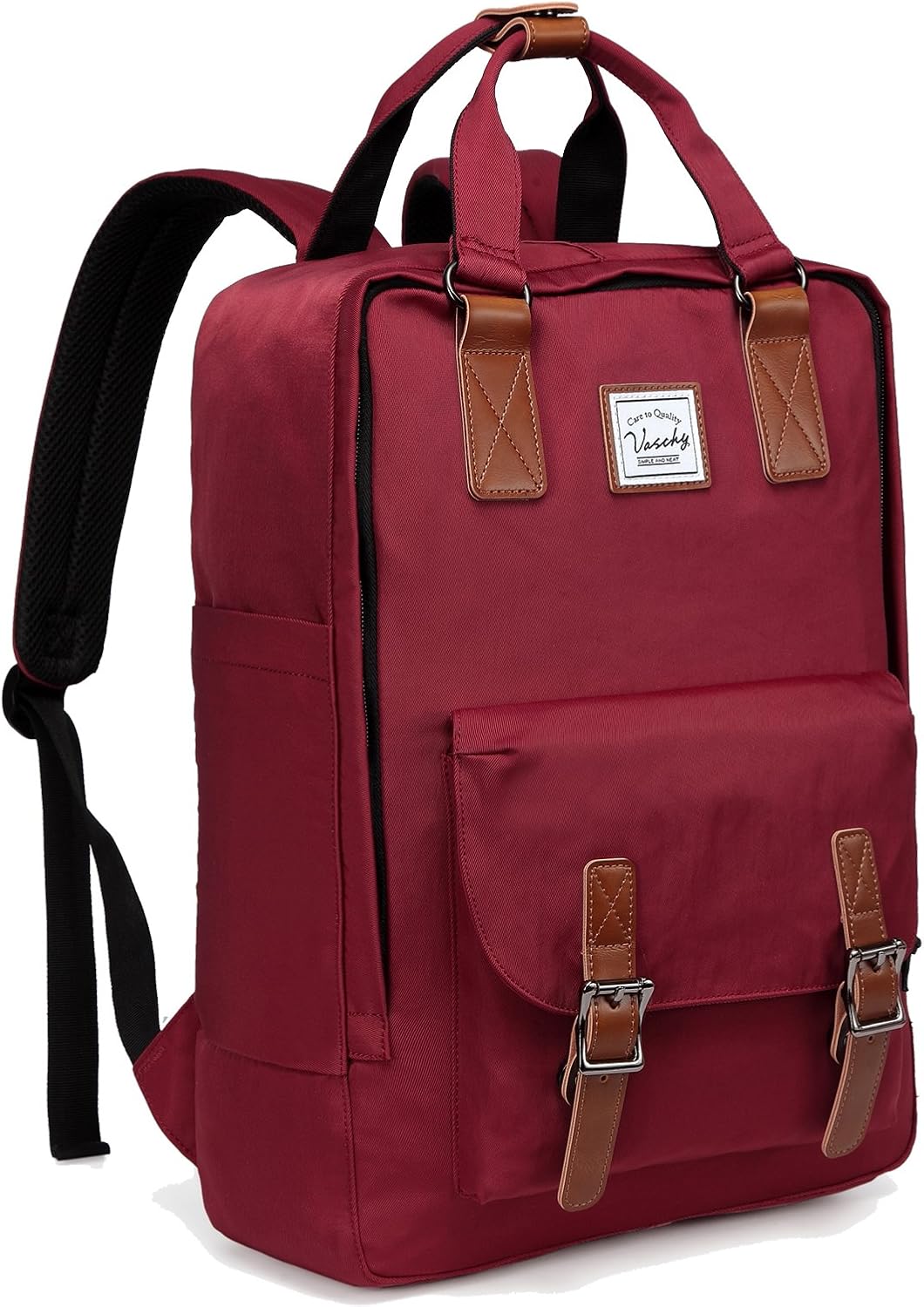 Hochwertiges Material: UrbanEase Vintage Laptop Rucksack 15,6" mit wasserabweisendem Stoff & feinen Details.