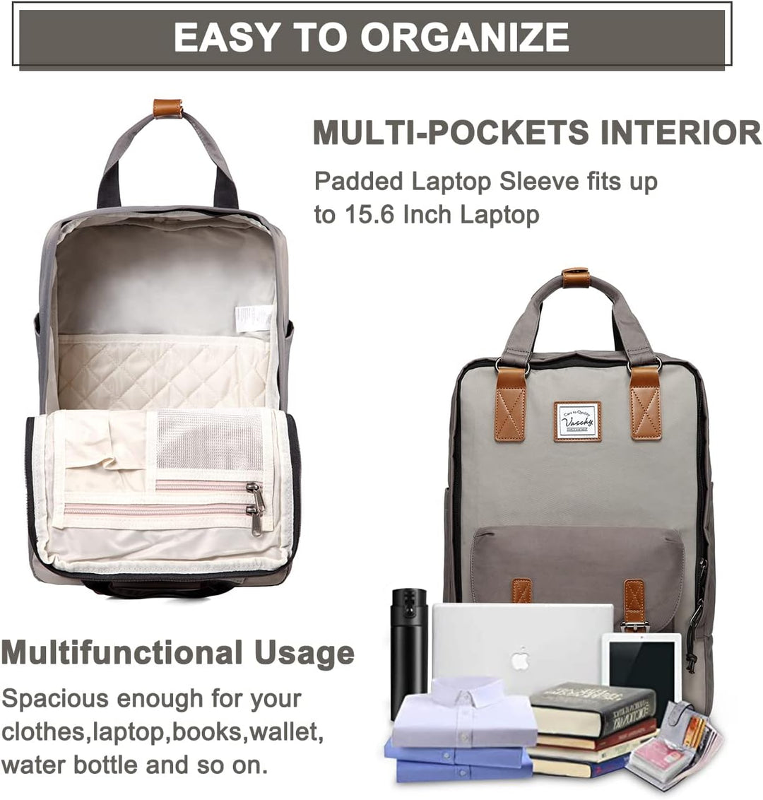 UrbanEase Freizeit Rucksack 15,6" vintage, wasserdicht. Entspannt im Café mit Laptop – stilvoll & praktisch.