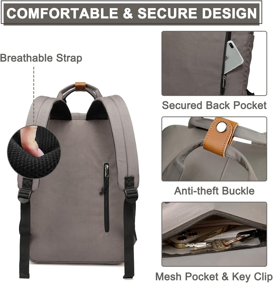 Wasserdichter UrbanEase 15,6" Laptop Rucksack im Vintage-Look. Funktionaler Organizer für Pendler & Reisen.