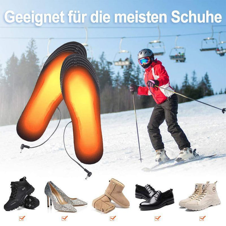 Beheizbare Einlegesohlen mit USB, perfekt für Outdoor & kalte Tage. Angenehme Wärmesohlen als Schuhzubehör.