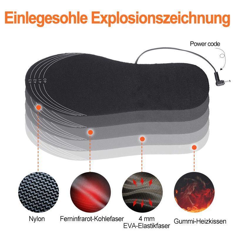 Moderne USB-beheizte Einlegesohlen, bieten lang anhaltende Wärme. Effektiver Kälteschutz für Schuhe im Winter.