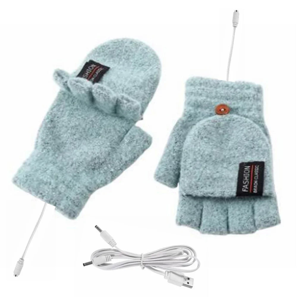 Detail: Warme Winterhandschuhe mit USB-Ladefunktion für angenehme Wärme bei Outdoor-Sportarten.