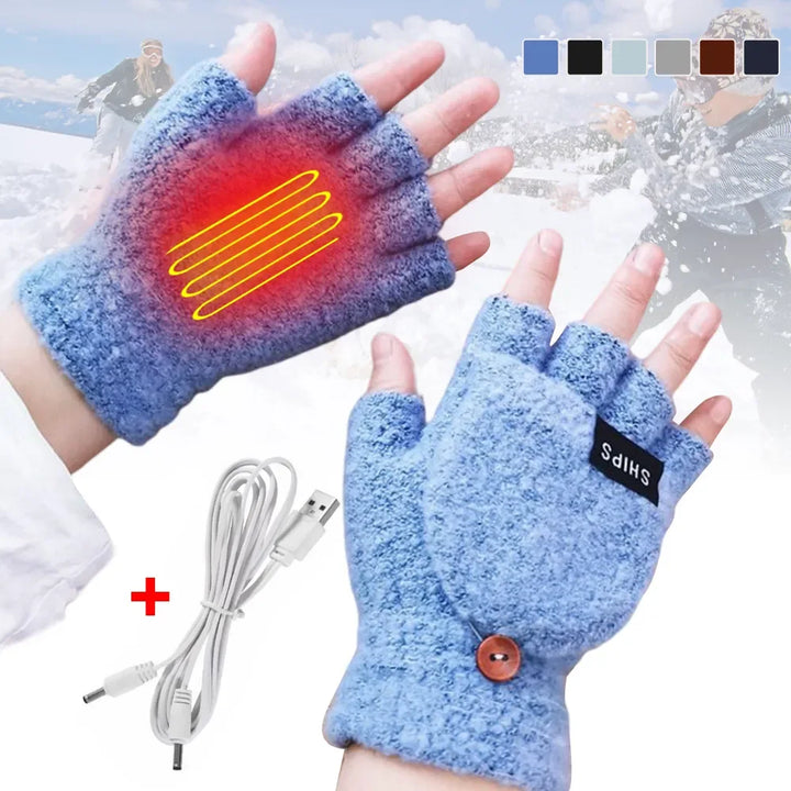 Heizhandschuhe mit 3 Wärmestufen und USB-Anschluss. Hält Hände komfortabel warm bei Kälte. Einheitsgröße.