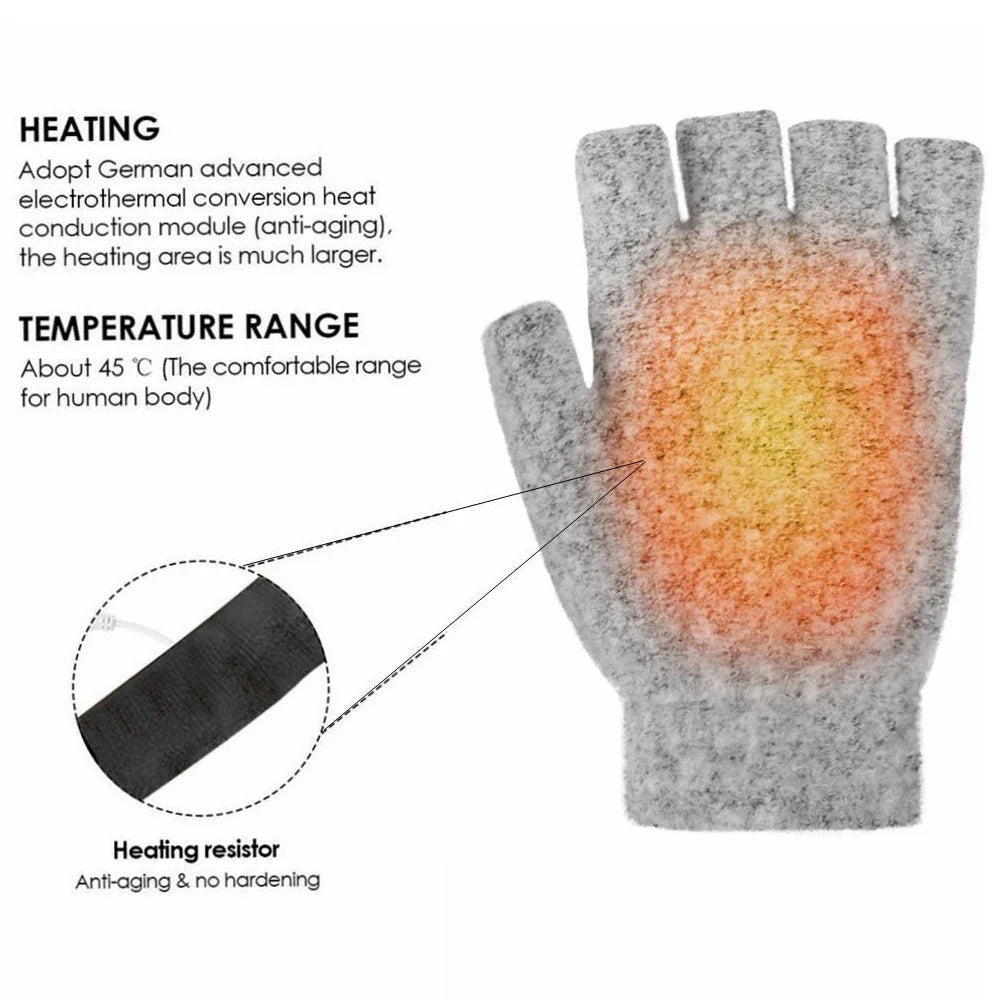 Person trägt beheizbare USB-Handschuhe beim Spaziergang. Ideal für Outdoor-Aktivitäten bei Minusgraden.