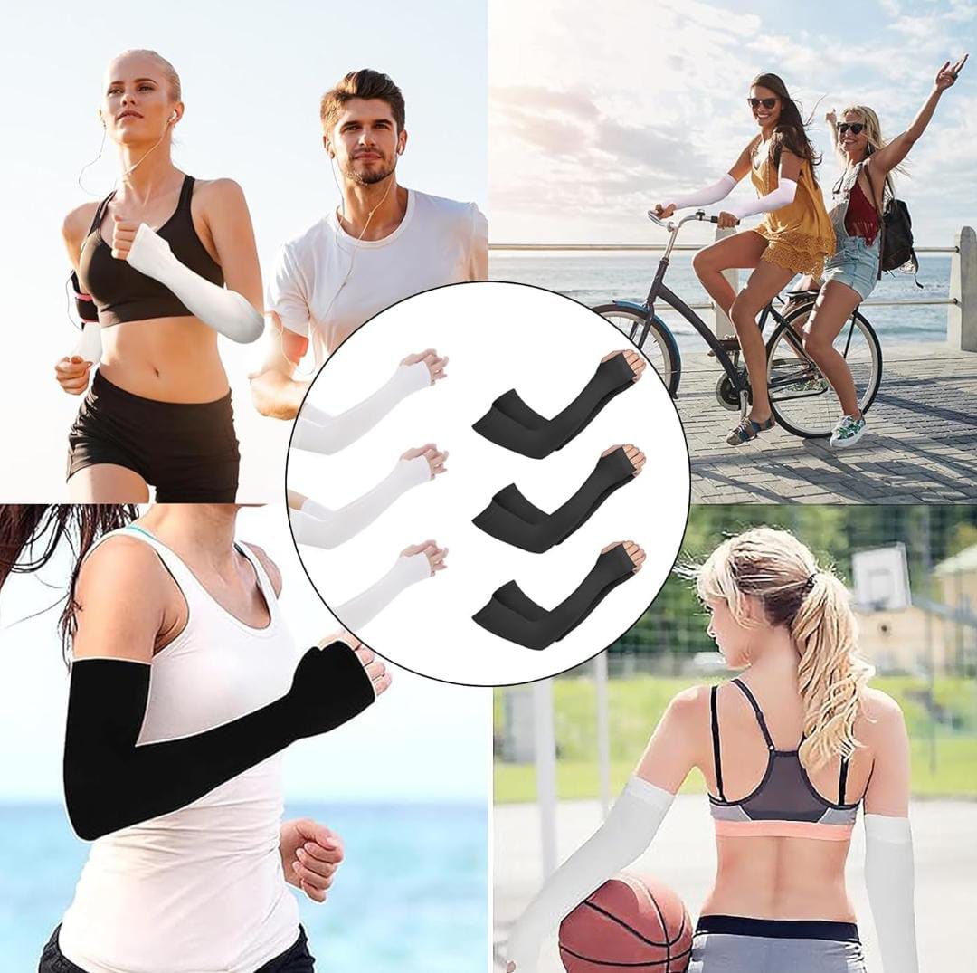 Unisex UV-Schutz Armschoner aus Polyester für Sport & Outdoor. Ideal beim Laufen, Radfahren & Wandern.