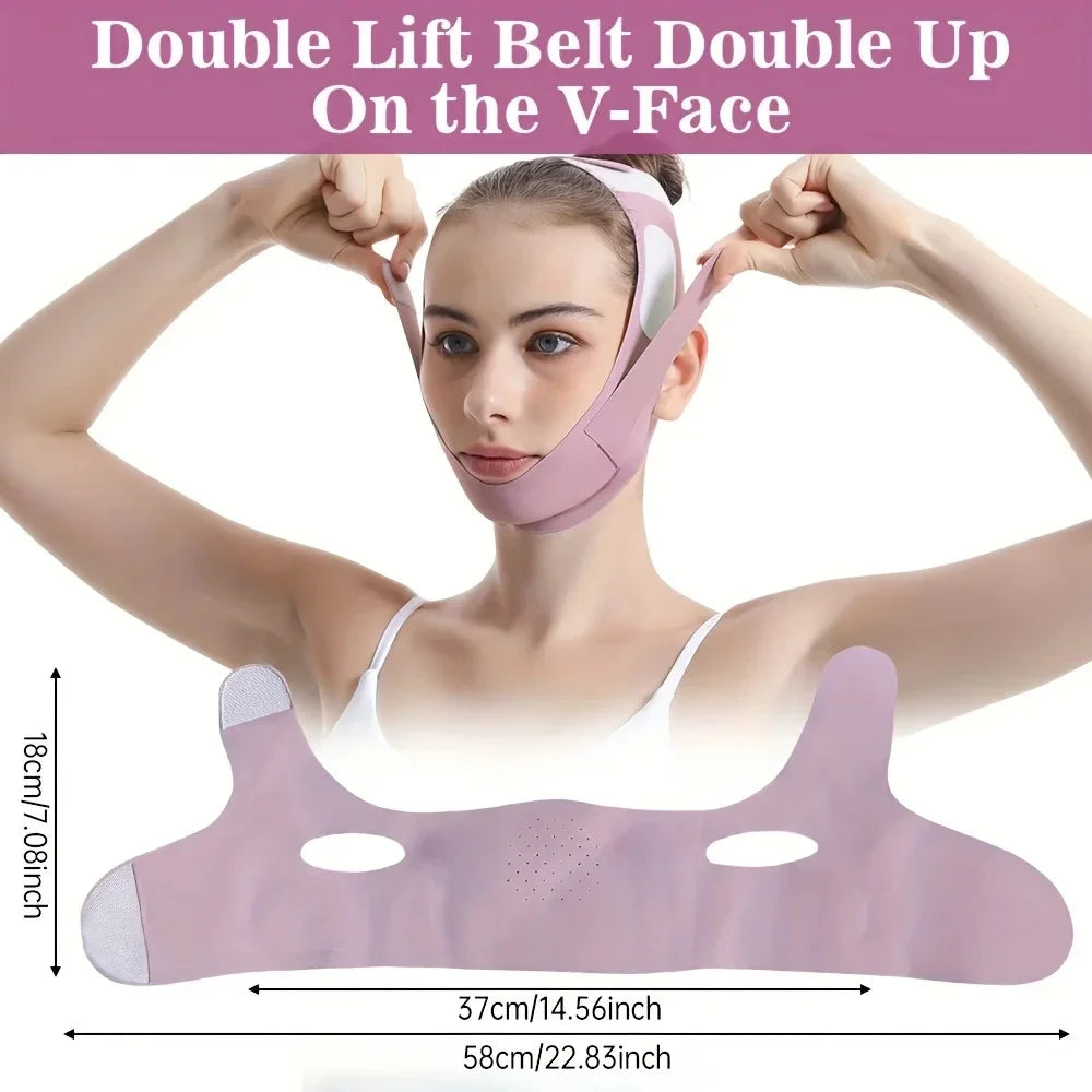 Unisex V-Lifting Gesichtsmaske für effektive Straffung der Gesichtskonturen. Atmungsaktiv und angenehm zu tragen.