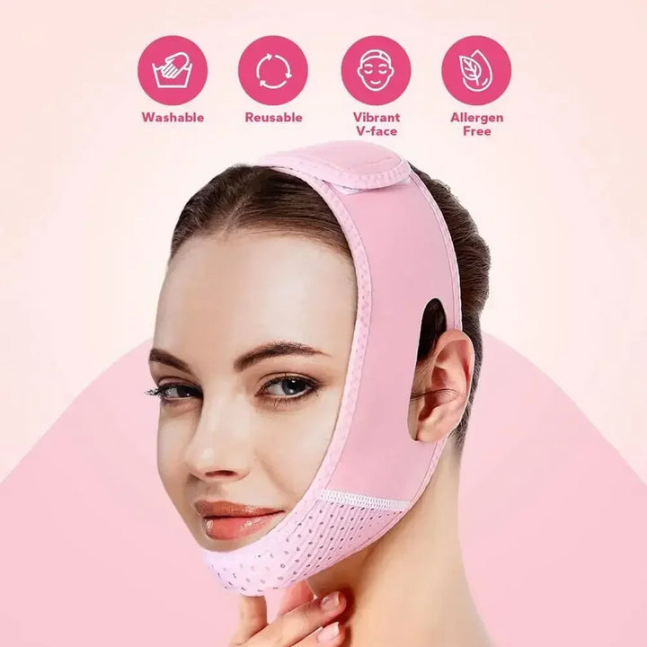 V-Line Gesichtsband für straffere Haut und definierte Gesichtskonturen. Unisex Beauty-Produkt gegen Doppelkinn. Anti-Aging.