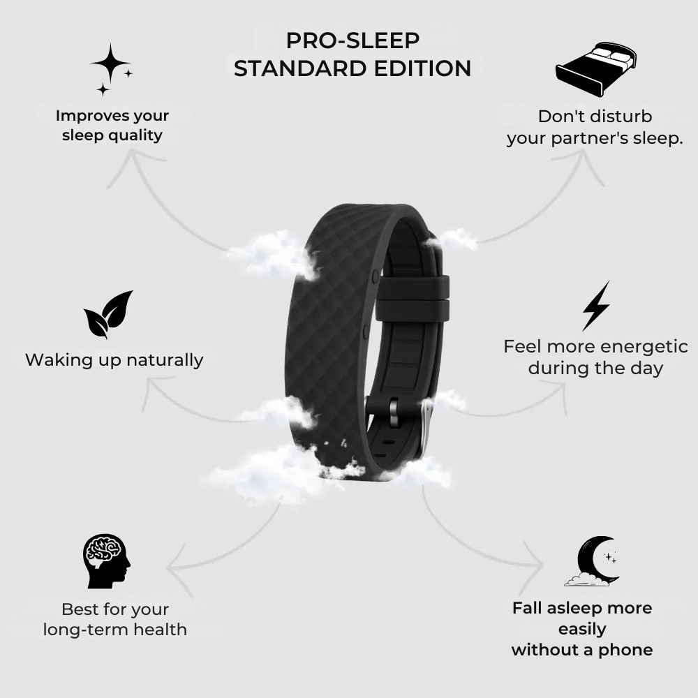Unisex Vibrationswecker in Schwarz; sanftes, leises Aufwachen durch einstellbare Vibration. Ideal für die Morgenroutine.