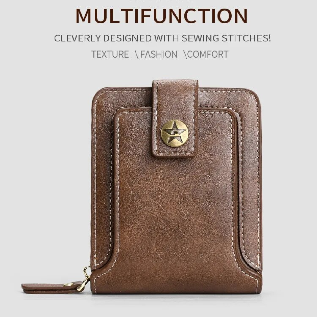 Braun Vintage Unisex Geldbörse aus echtem Leder, perfekter Organizer für den täglichen Gebrauch.