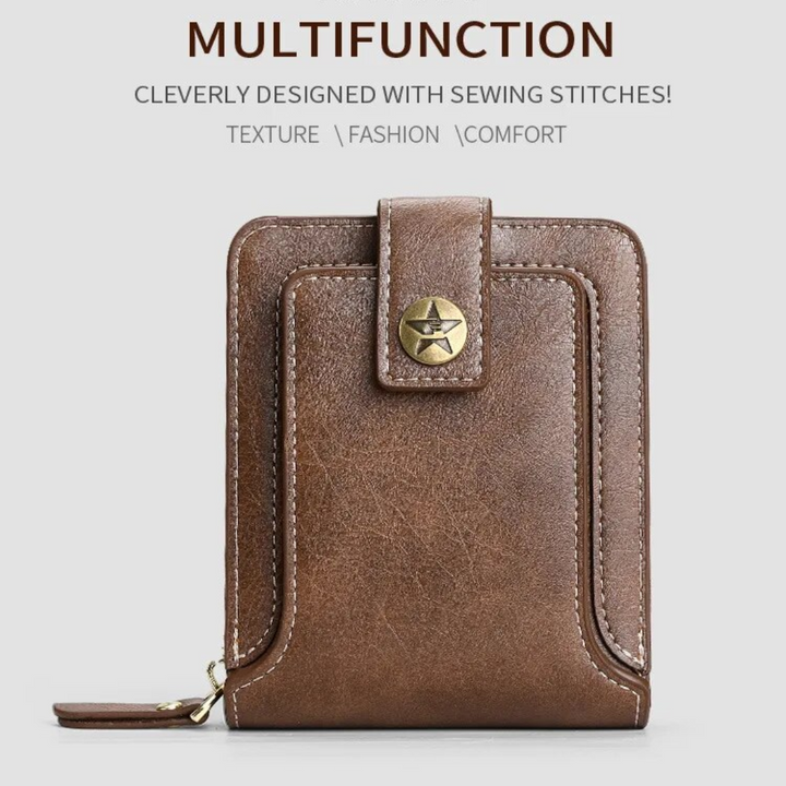 Braun Vintage Unisex Geldbörse aus echtem Leder, perfekter Organizer für den täglichen Gebrauch.