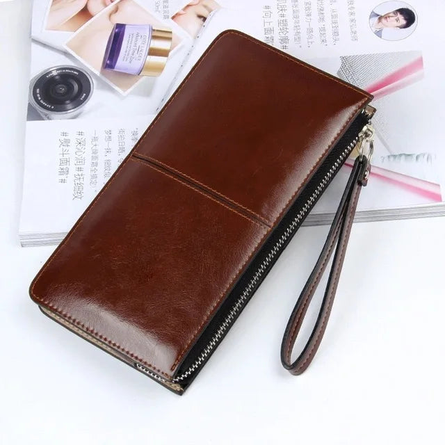 Vielseitiger Unisex-Kartenhalter, Vintage-Design mit Reißverschluss, perfekt als kleine Geldbörse oder Clutch.