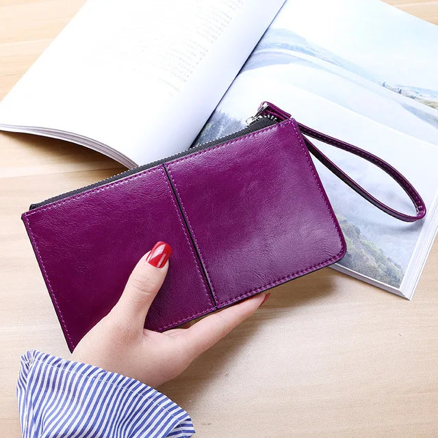 Kompakter Vintage-Kartenhalter mit Reißverschluss, unisex Clutch für sichere Aufbewahrung, retro & elegant.