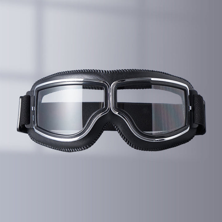 Unisex Vintage Motorradbrille für stilvollen Schutz bei jeder Fahrt, Retro-Design.