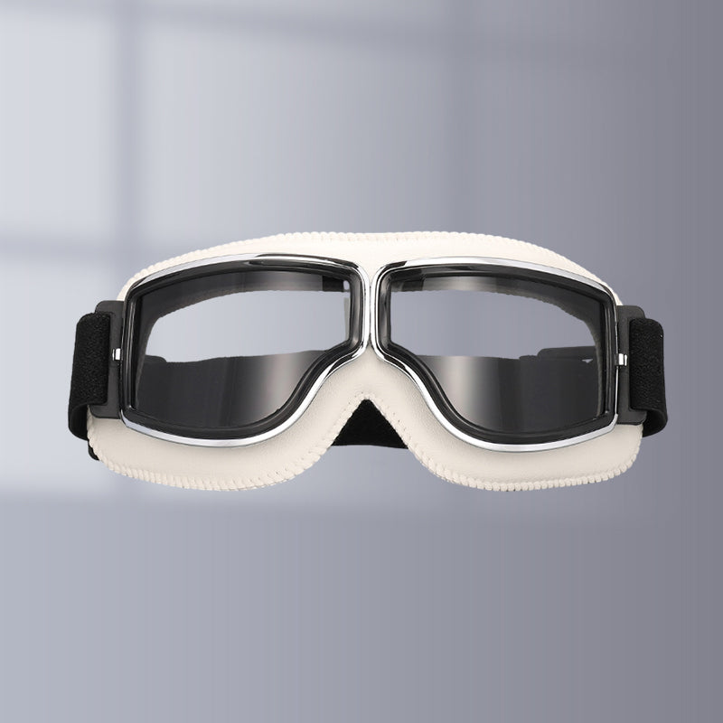 Vintage Motorradbrille mit verstellbarem Riemen, unisex, Retro-Schutzbrille für Motorräder.