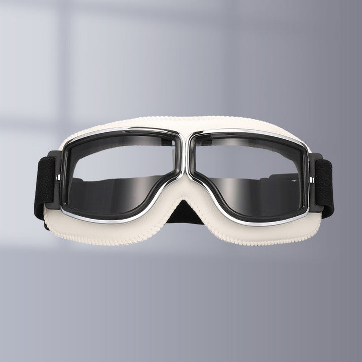 Vintage Motorradbrille mit verstellbarem Riemen, unisex, Retro-Schutzbrille für Motorräder.