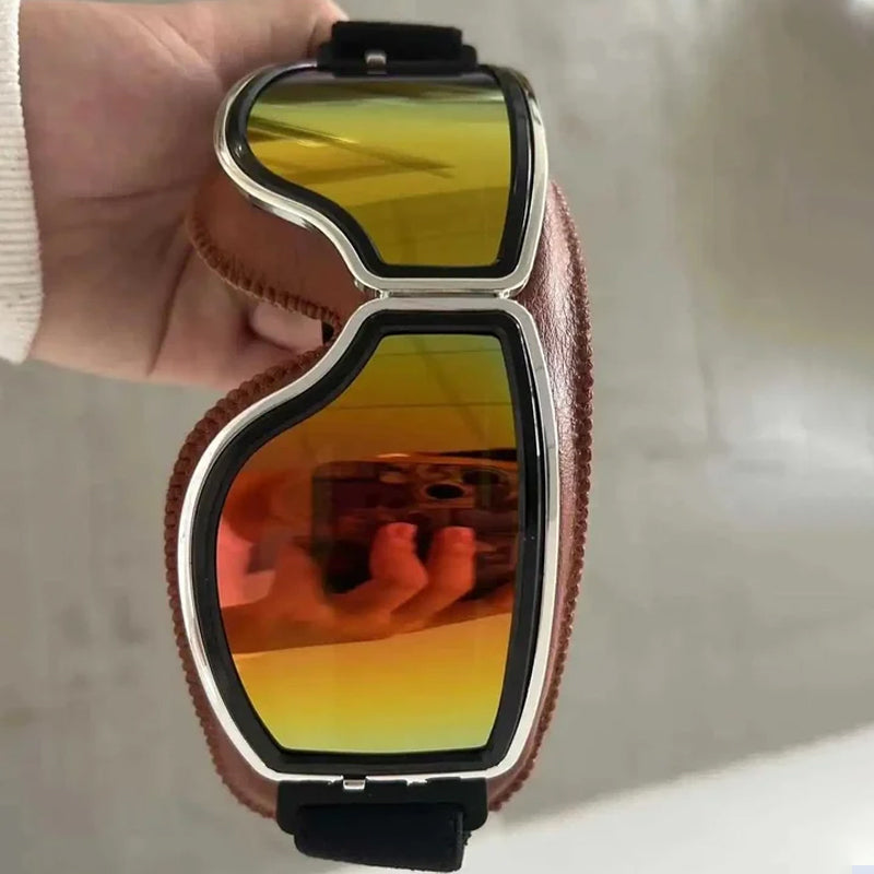 Winddichte Vintage Motorradbrille, unisex, Retro-Bikerbrille für jede Jahreszeit.