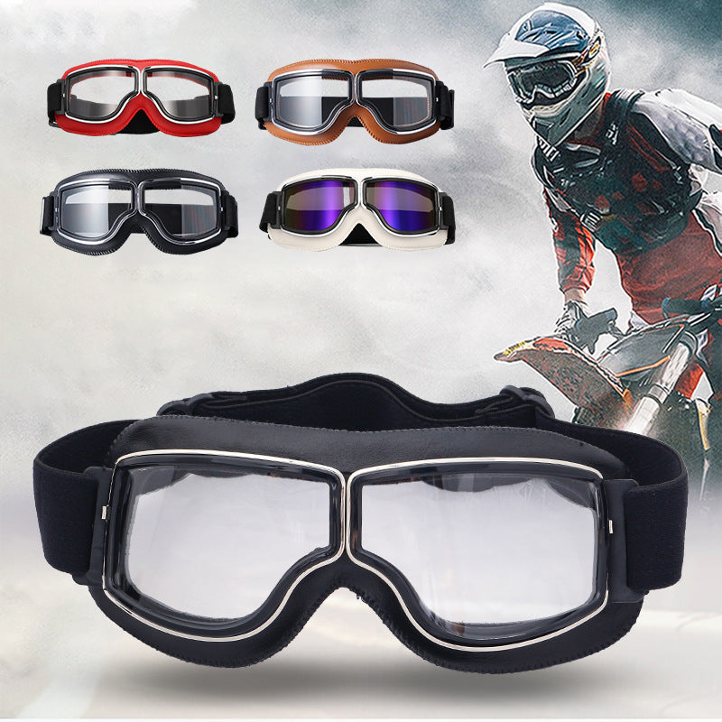Unisex Vintage Retro Motorradbrille, Schutzbrille & Bikerbrille, Motorradzubehör.