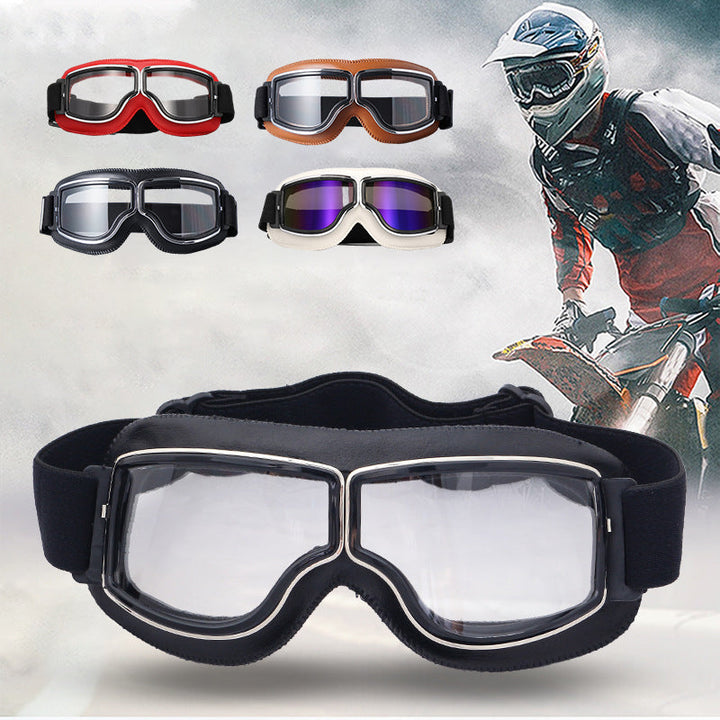 Unisex Vintage Retro Motorradbrille, Schutzbrille & Bikerbrille, Motorradzubehör.