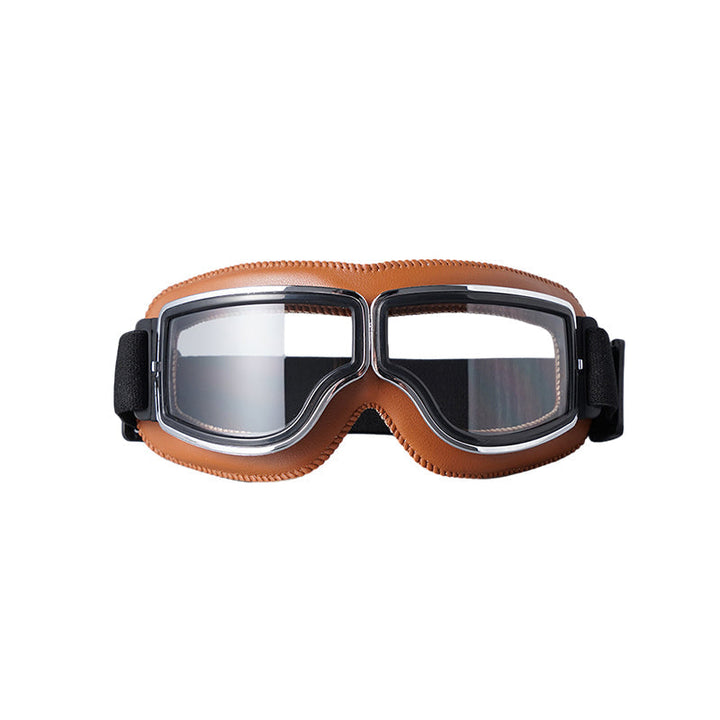 Vielseitige Unisex Motorradbrille, Vintage-Stil, Retro-Bikerbrille für besten Schutz.