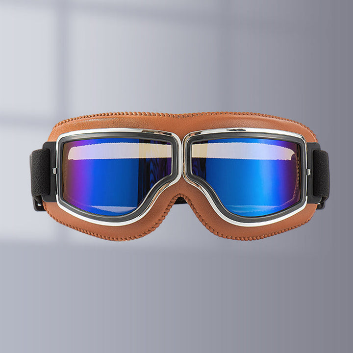 Authentische Vintage Motorradbrille, unisex, ideal als Schutzbrille und Motorradzubehör.