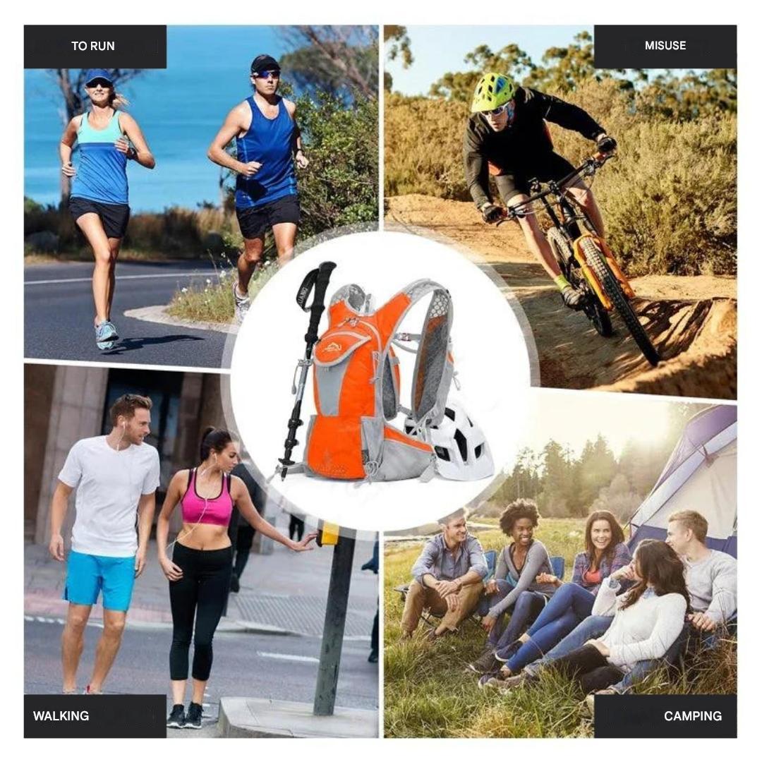 Wasserdichter Tagesrucksack mit Trinkblase, leicht, robust, ideal für Wander- & Fahrradausflüge.