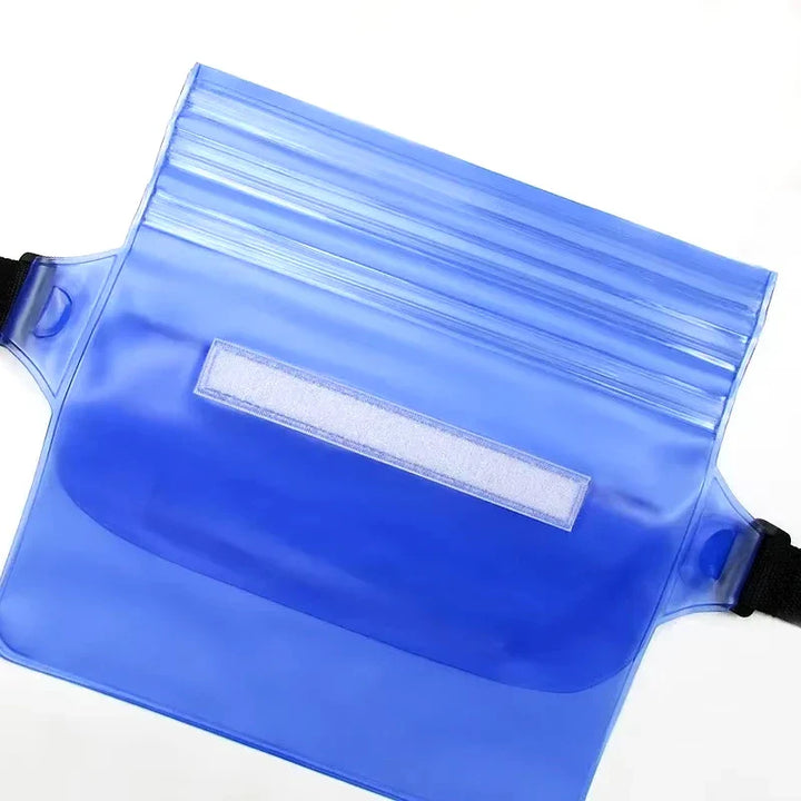Transparente wasserdichte Hüfttasche für einfache Smartphone-Nutzung. Perfekt für Strand, Schwimmen & Outdoor-Abenteuer.