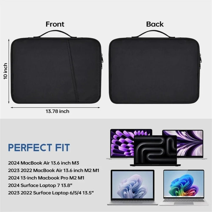 Detailansicht: Wasserdichte Laptoptasche bis 13 Zoll mit robustem Reißverschluss & Stoßschutz.