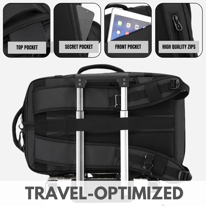 Wasserdichter TrekPro 15 Zoll Laptop-Rucksack mit USB-C Port, Seitenöffnung, ideal für Reisen & täglichen Gebrauch.
