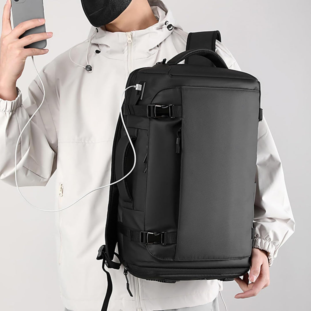 Moderner unisex 15 Zoll Laptop-Rucksack mit integriertem USB-C Ladeport, wasserdicht & ideal für Business & Uni.