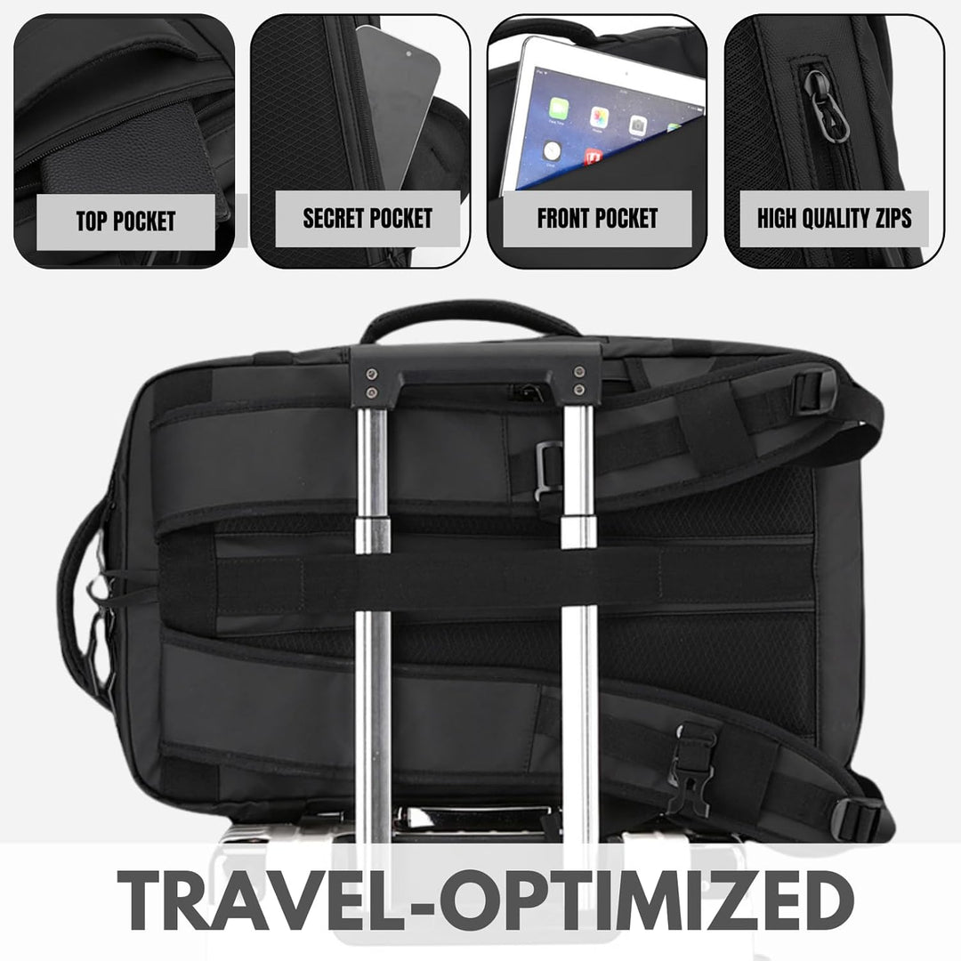 Praktischer wasserdichter Schulrucksack (15 Zoll Laptop) mit USB-C Anschluss & Seitenöffnung für Studenten.