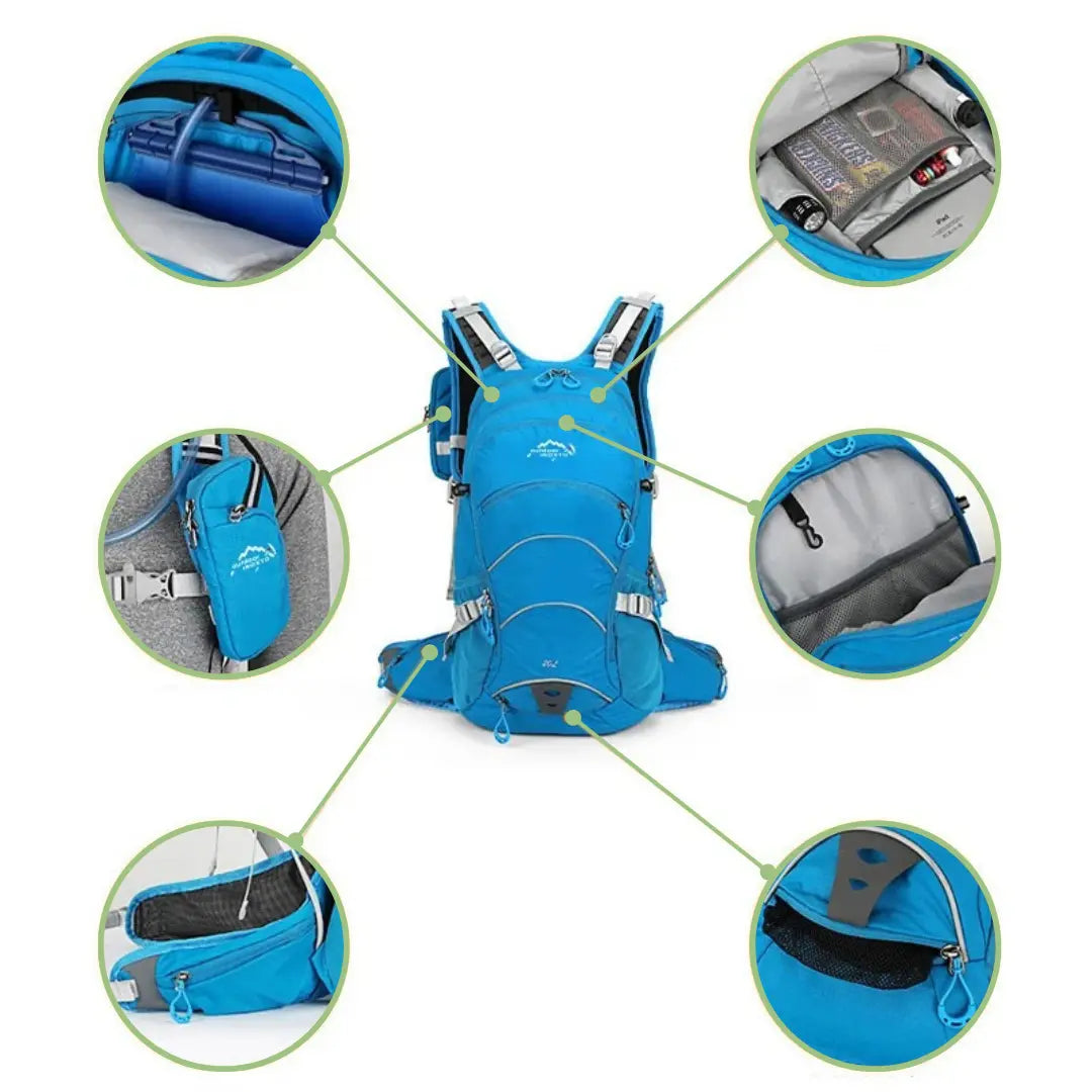 Stylischer 20L Unisex Tagesrucksack, wasserdicht für Outdoor-Abenteuer. Praktischer Trekking- und Reiserucksack.