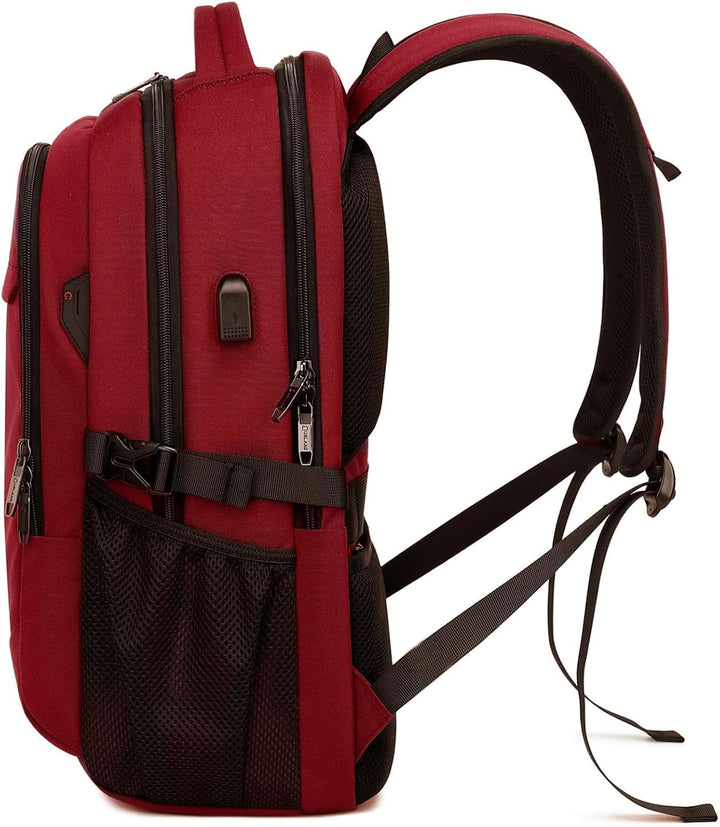 Nahaufnahme des robusten Reißverschlusses am Unisex Rucksack mit USB-Ladefunktion.