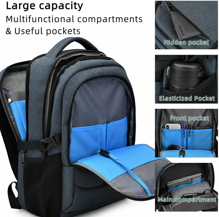 Unisex Reiserucksack für Wochenendtrips, wasserdicht, mit USB-Anschluss & Laptopfach.