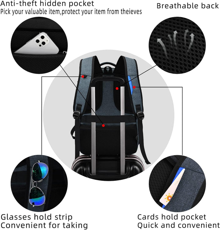 Unisex Fashion Rucksack für Freizeit & City-Trips, mit USB-Anschluss & Laptopfach.