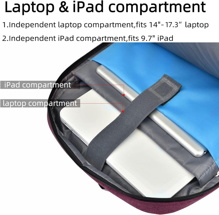 Unisex Laptop-Rucksack in klassischem Schwarz, wasserdicht, mit USB-Ladeanschluss.