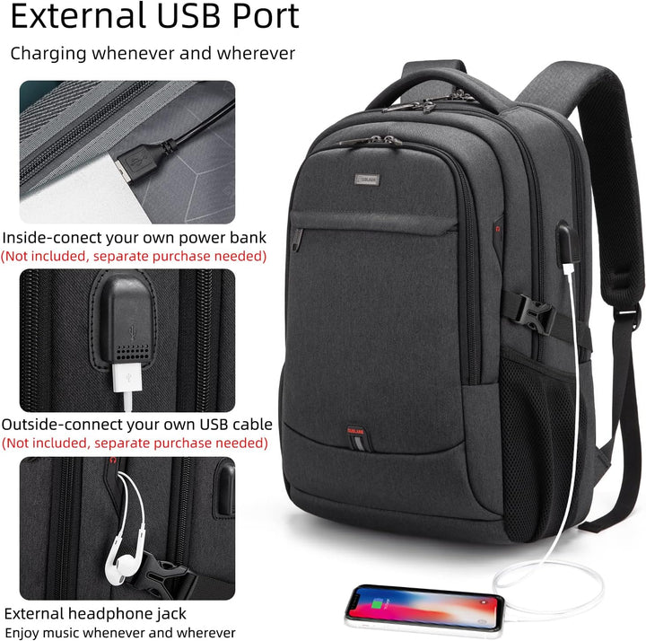 Vielseitiger Business-Rucksack (Unisex) mit USB-Port, Laptopfach & wasserdichtem Material.