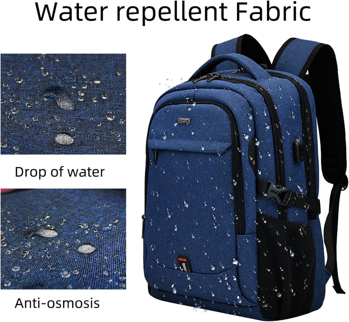 Unisex Alltagsrucksack mit integriertem USB-Ladeanschluss und Laptop-Schutz.