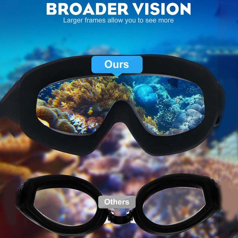 Komfortable Unisex Schwimmbrille mit weichem Silikon, Antibeschlag & Weitwinkel-Sicht für klares Schwimmen.