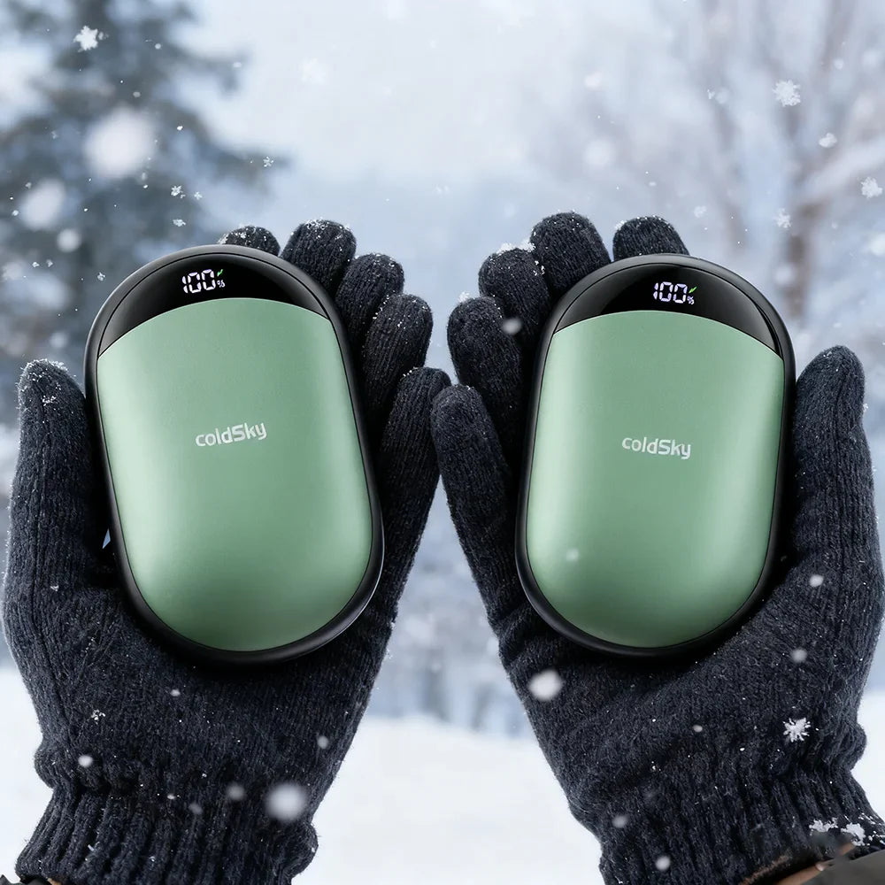 Unisex wiederaufladbarer magnetischer Handwärmer mit Digitalanzeige für den Winter.