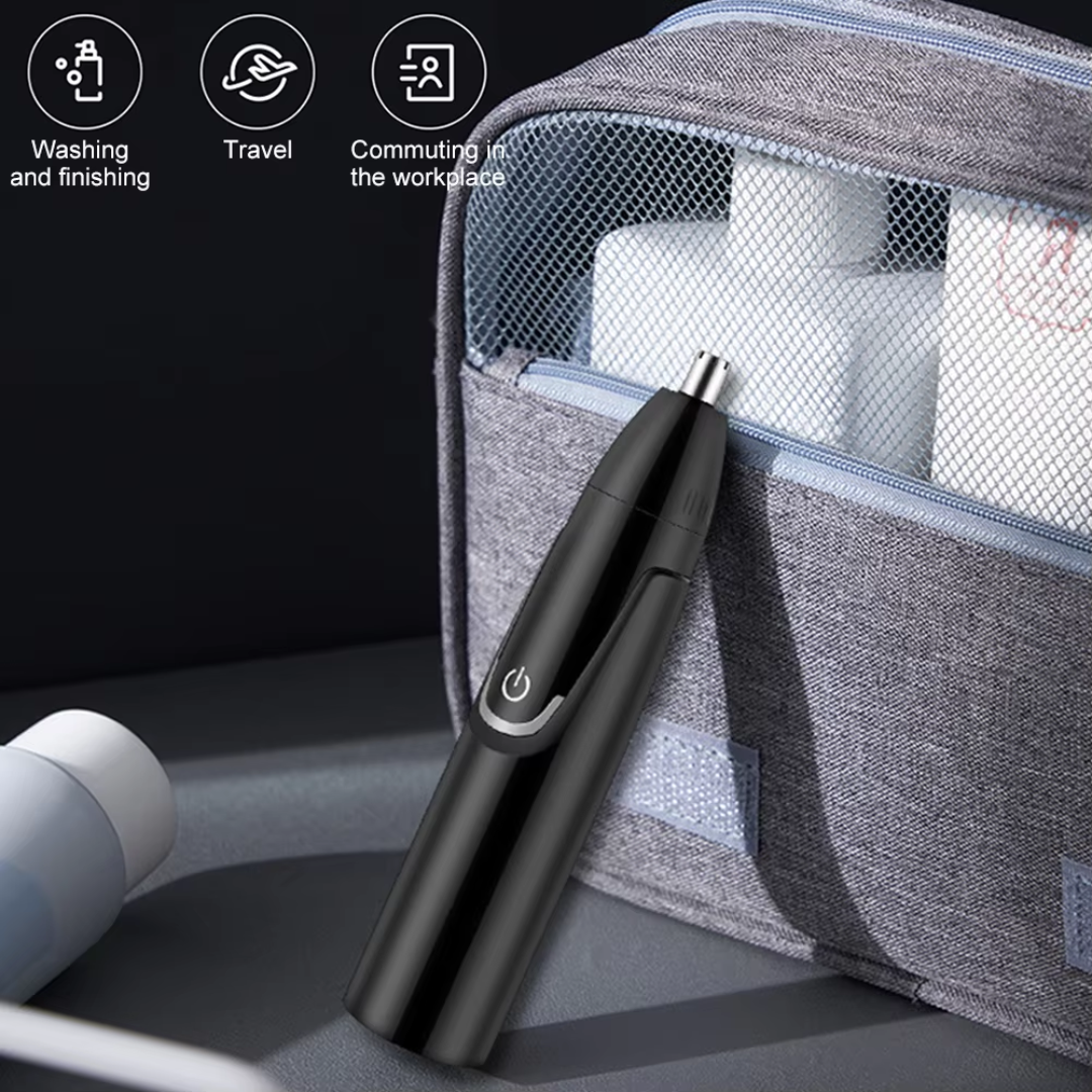 Hygienischer, schmerzfreier Nasen- und Ohrentrimmer, elektrisch. Wiederaufladbare Unisex-Beauty.