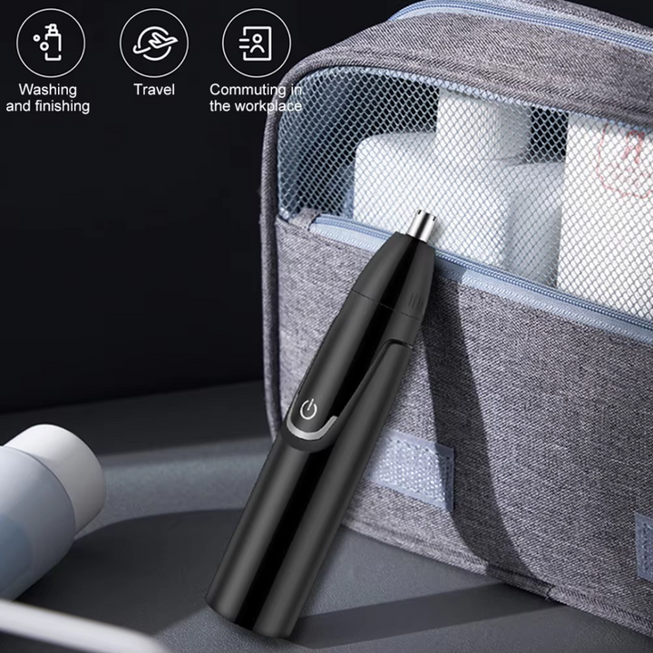 Hygienischer, schmerzfreier Nasen- und Ohrentrimmer, elektrisch. Wiederaufladbare Unisex-Beauty.