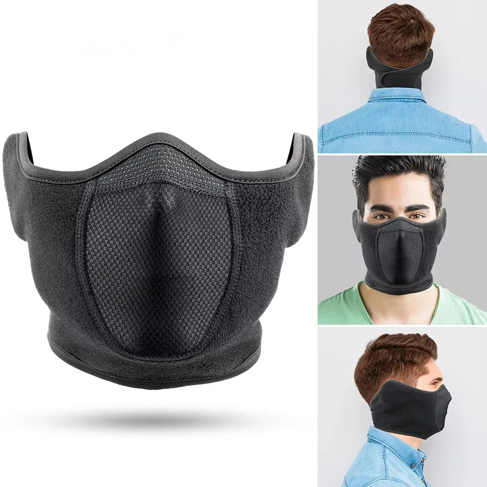 Warme Fleecemaske mit Windschutz für Skifahren, Wandern, Radfahren. Atmungsaktiver Kälteschutz.
