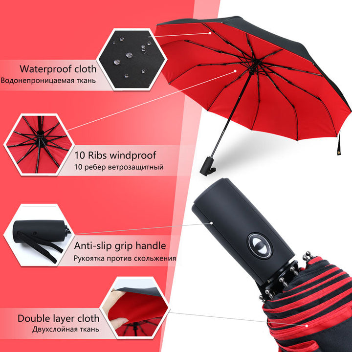 Winddichter Outdoor-Regenschirm für Wanderungen und Spaziergänge, schützend und wetterfest.