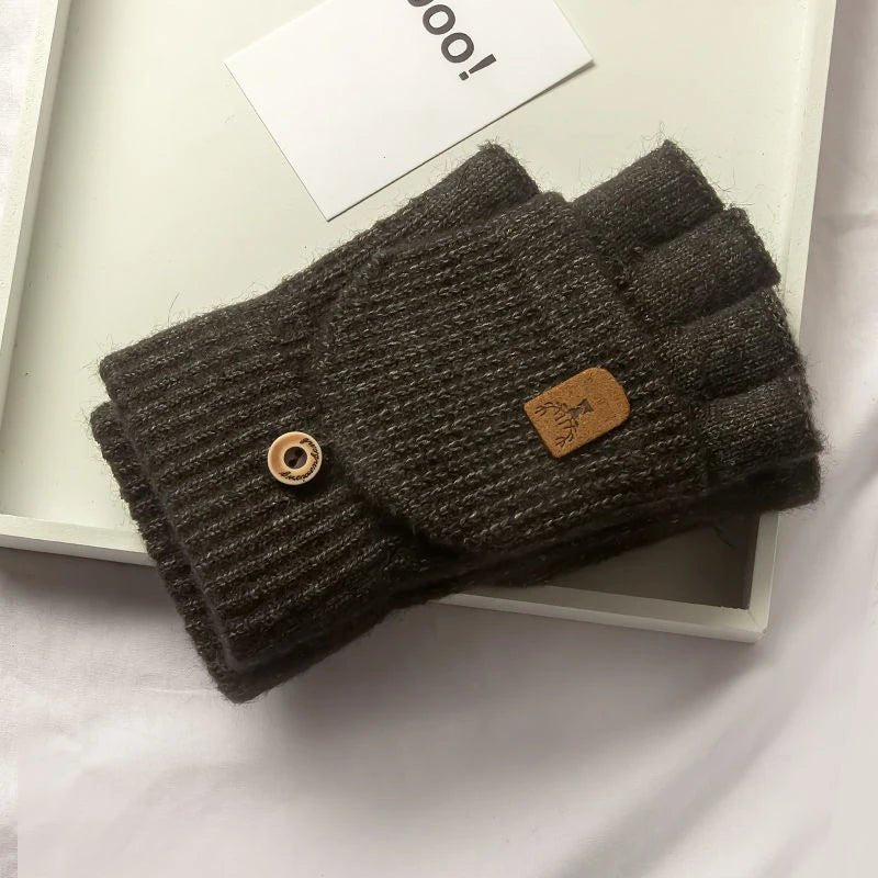 Stilvolle Halbfingerhandschuhe unisex, gestrickt, warm und touchscreen-freundlich. Perfekt für Outdoor-Aktivitäten.